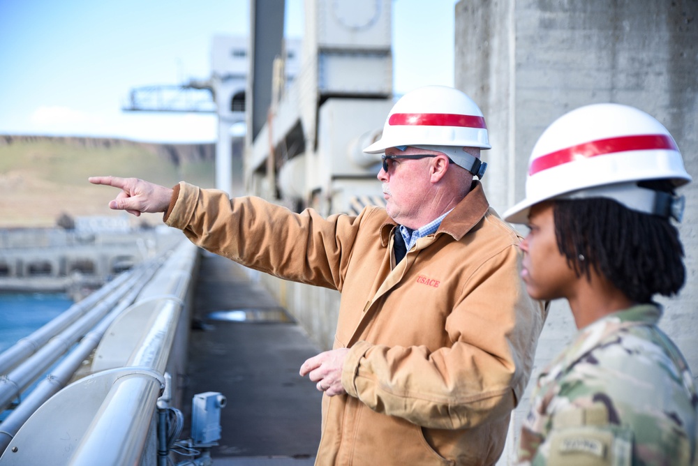 William Gersbach, Maintenance Manager and Lt. Jakeisha Harrison, NWD Executive Officer