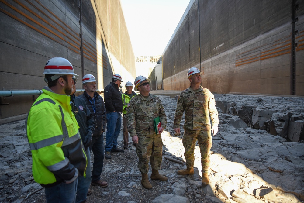 US Army Corps of Engineers Officials at the bottom of McNary Navigation Lock