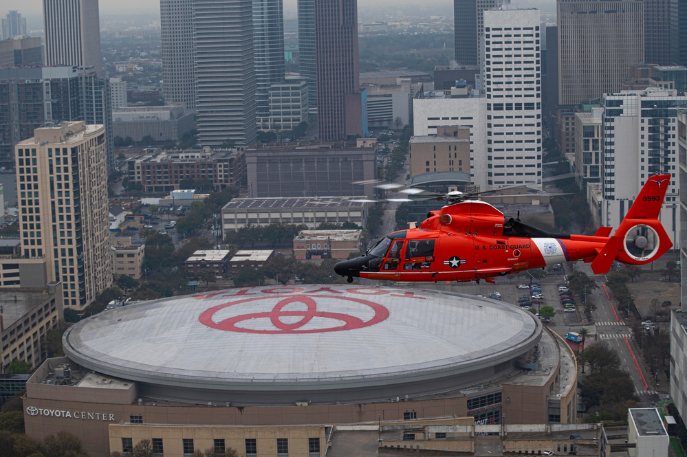 oast Guard Air Station Houston performs area of responsibility formation flight