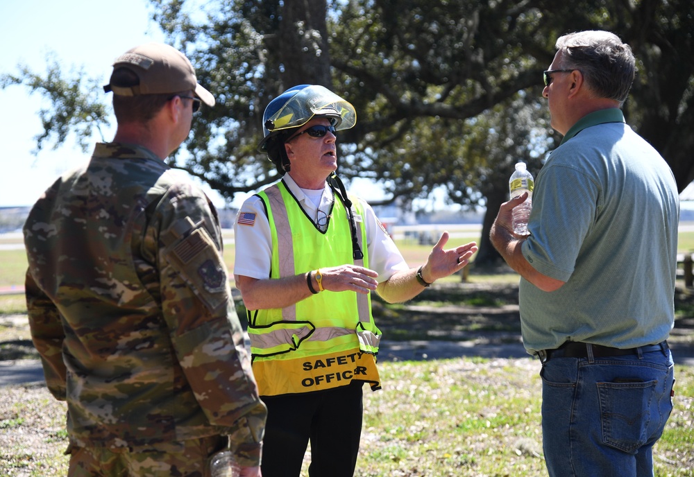 First responders react during base exercise