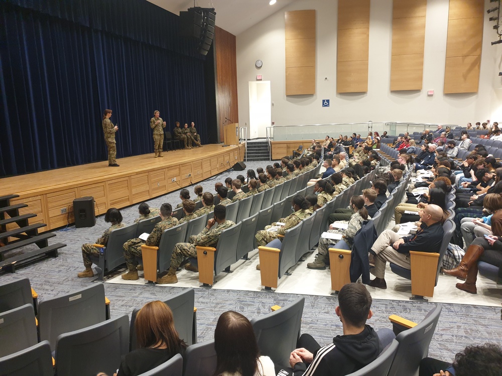 111th ATKW leaders featured during Women’s History Month event with Bensalem H.S. JROTC
