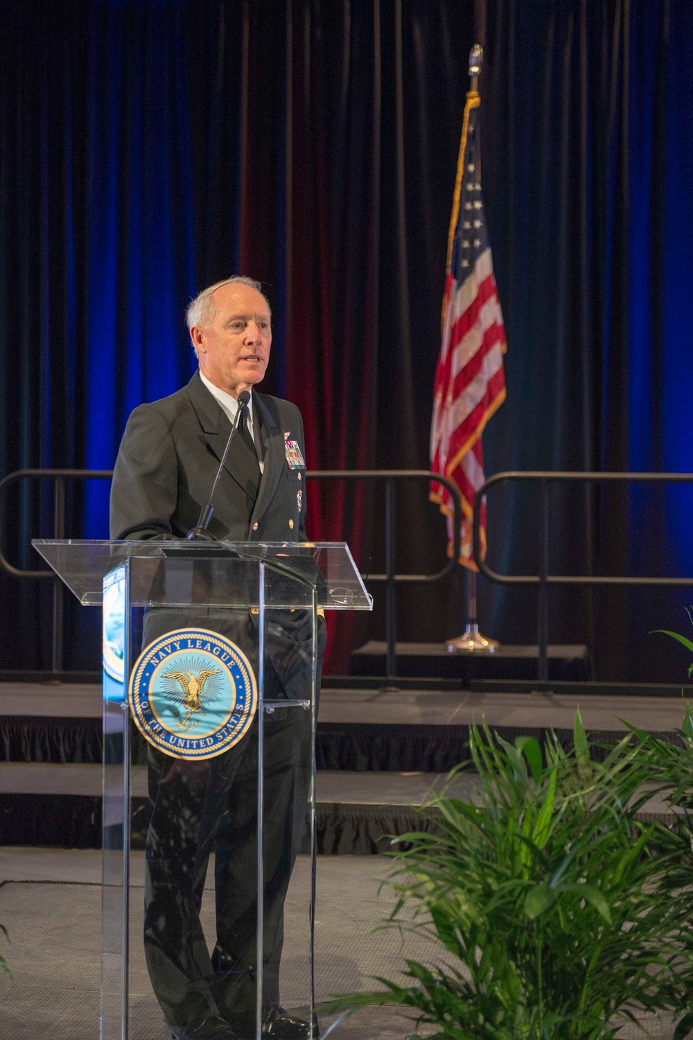 Vice Adm. Kenneth Whitesell speaks at the Centennial of U.S. Navy Aircraft Carriers Recognition Ceremony
