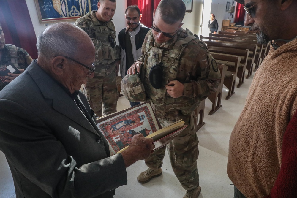 U.S Army chaplains visit an Orthodox church in Northeast Syria