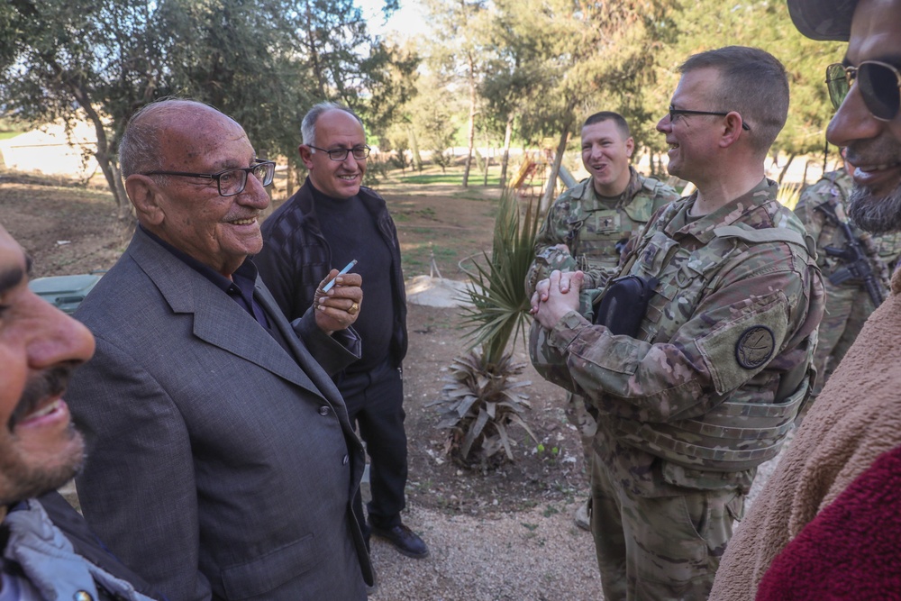 U.S Army chaplains visit an Orthodox church in Northeast Syria