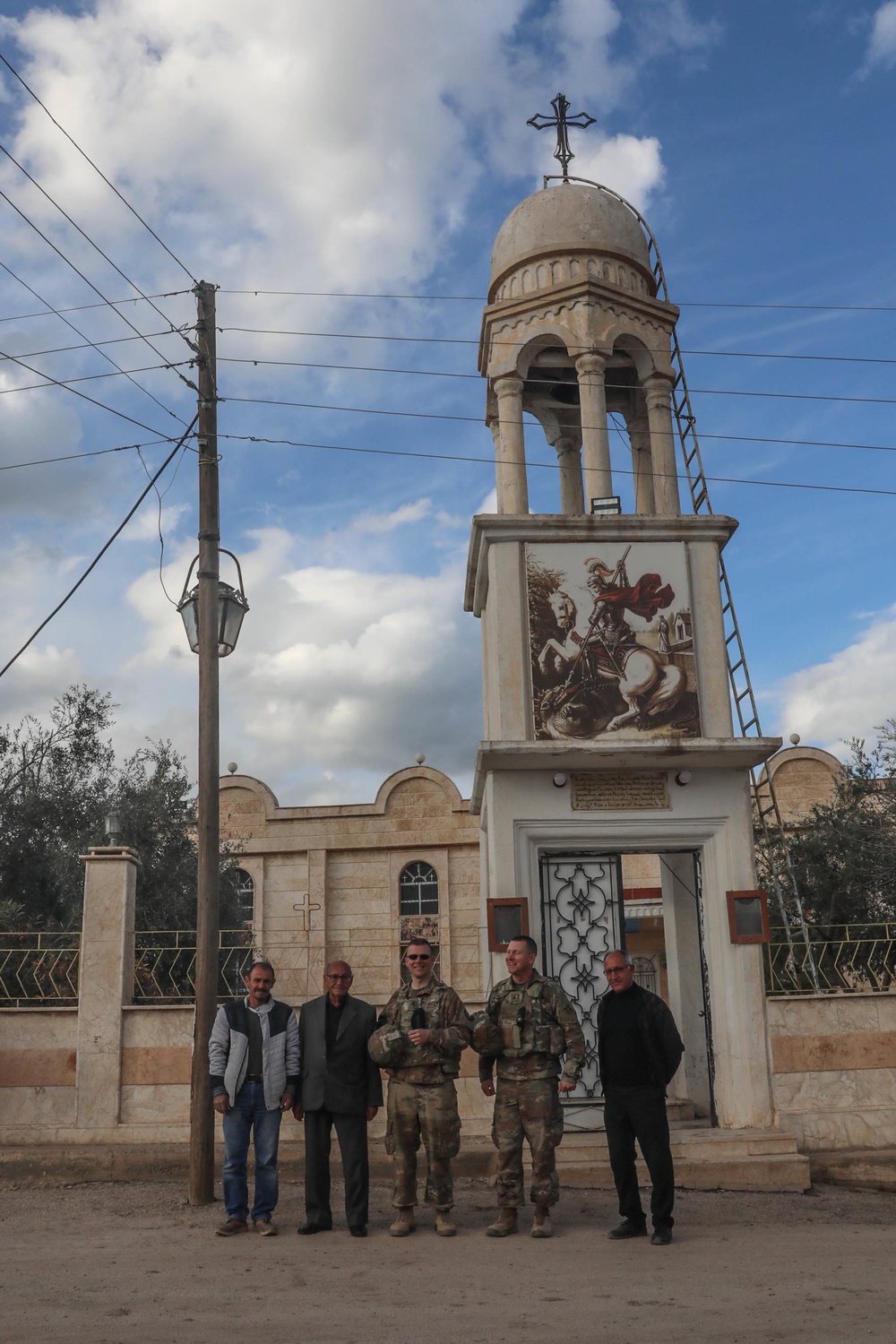 U.S Army chaplains visit an Orthodox church in Northeast Syria