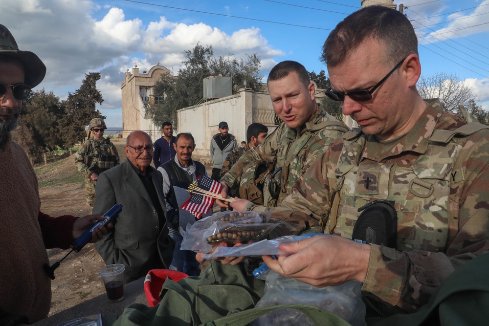 U.S Army chaplains visit an Orthodox church in Northeast Syria