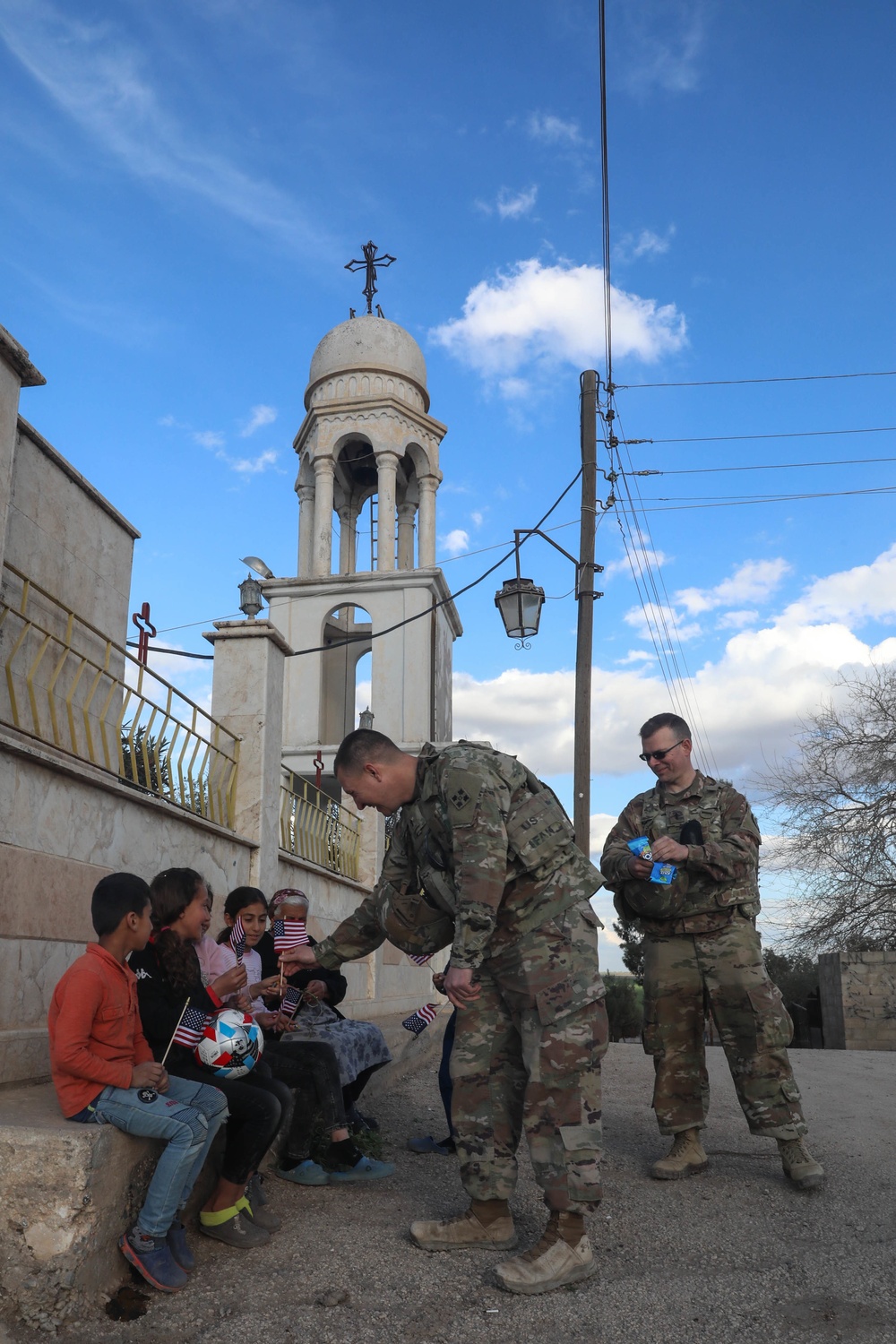 U.S Army chaplains visit an Orthodox church in Northeast Syria