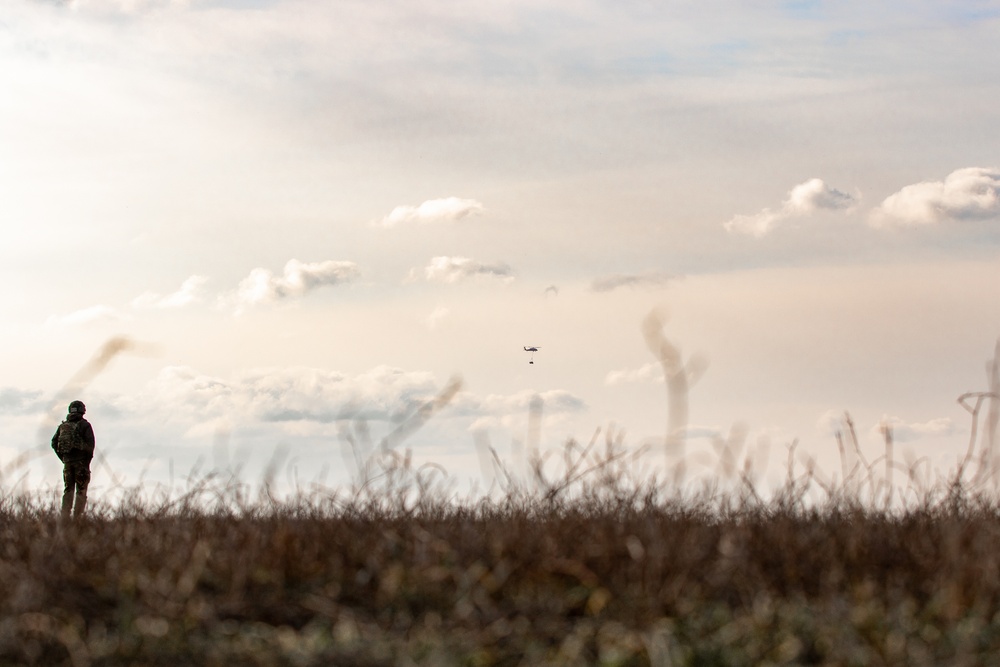 3rd Battalion, 227th Aviation Regiment conducts sling load and air assault operations with the Royal Netherlands 11th Infantry Brigade during Rapid Falcon 2022