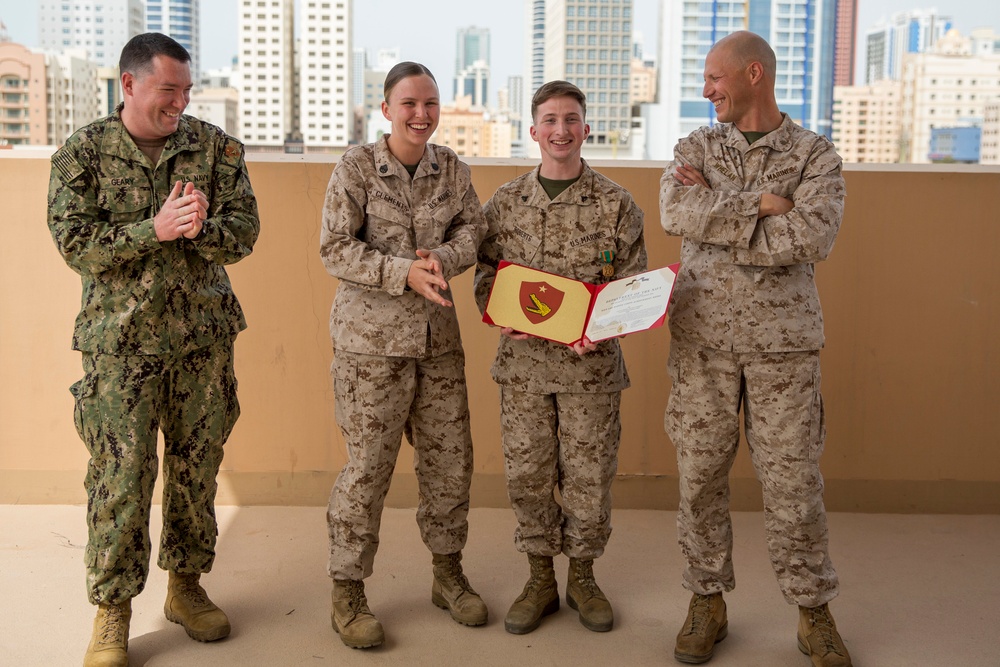 TF 51/5 Gator is recognized as the MARCENT Marine of the Year