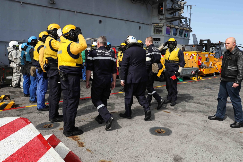 Secretary of the Navy visits French aircraft carrier Charles de Gaulle