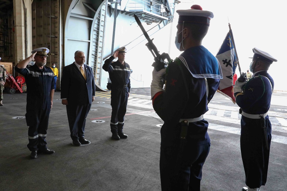 Secretary of the Navy visits French aircraft carrier Charles de Gaulle