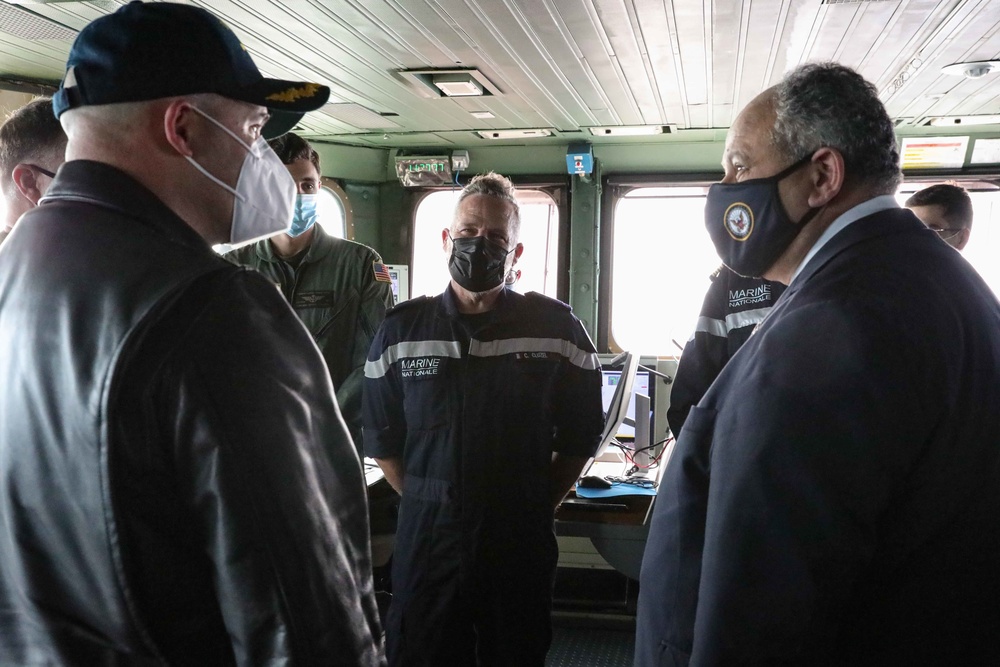 Secretary of the Navy visits French aircraft carrier Charles de Gaulle