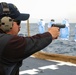 USS Ross Sailors conduct small arms shoot