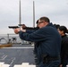 USS Ross Sailors conduct small arms shoot