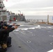 USS Ross Sailors conduct small arms shoot