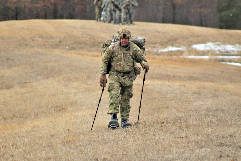 Fort McCoy Cold-Weather Operations Course students practice ahkio sled use