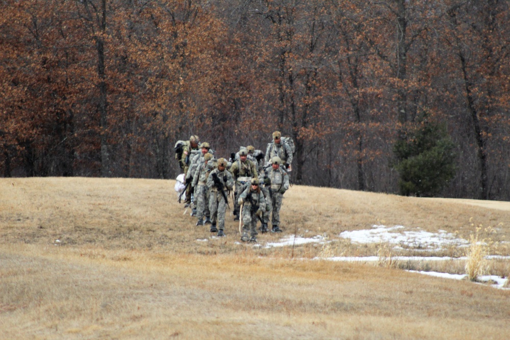 Fort McCoy Cold-Weather Operations Course students practice ahkio sled use