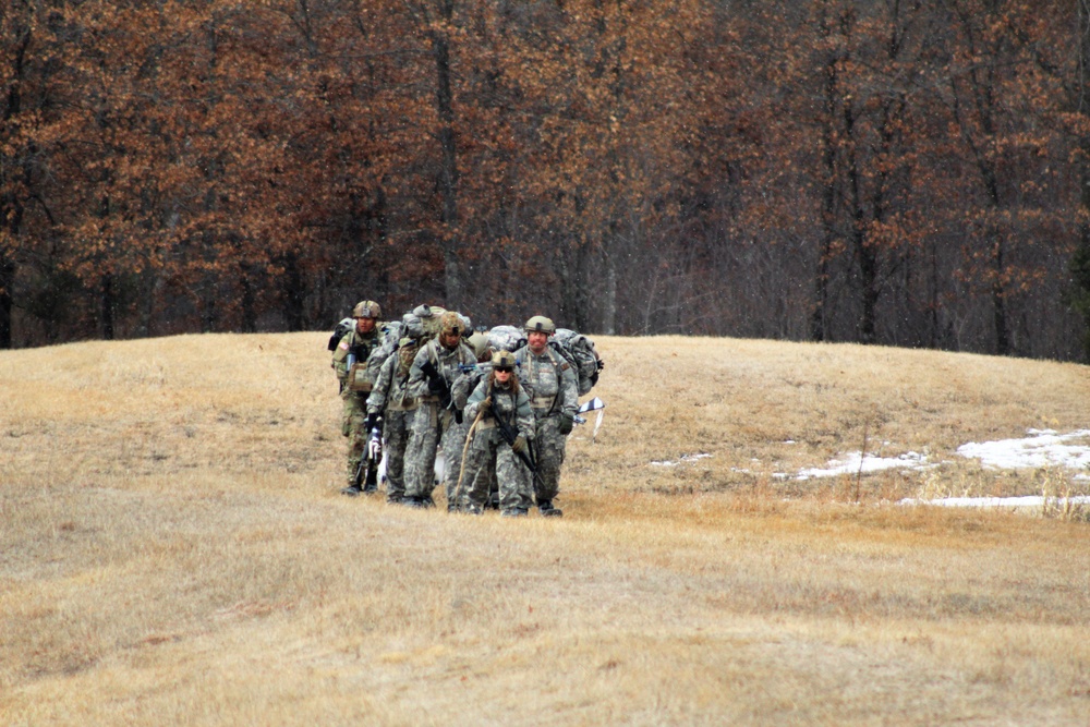 Fort McCoy Cold-Weather Operations Course students practice ahkio sled use