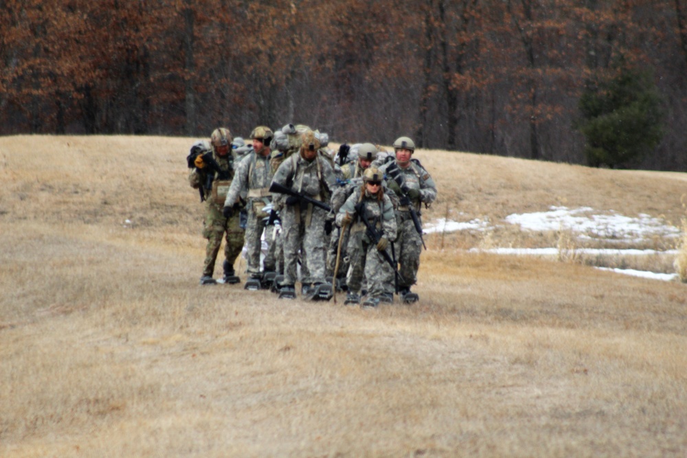 Fort McCoy Cold-Weather Operations Course students practice ahkio sled use