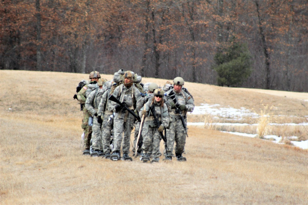 Fort McCoy Cold-Weather Operations Course students practice ahkio sled use