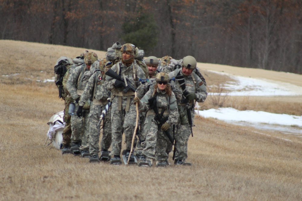 Fort McCoy Cold-Weather Operations Course students practice ahkio sled use