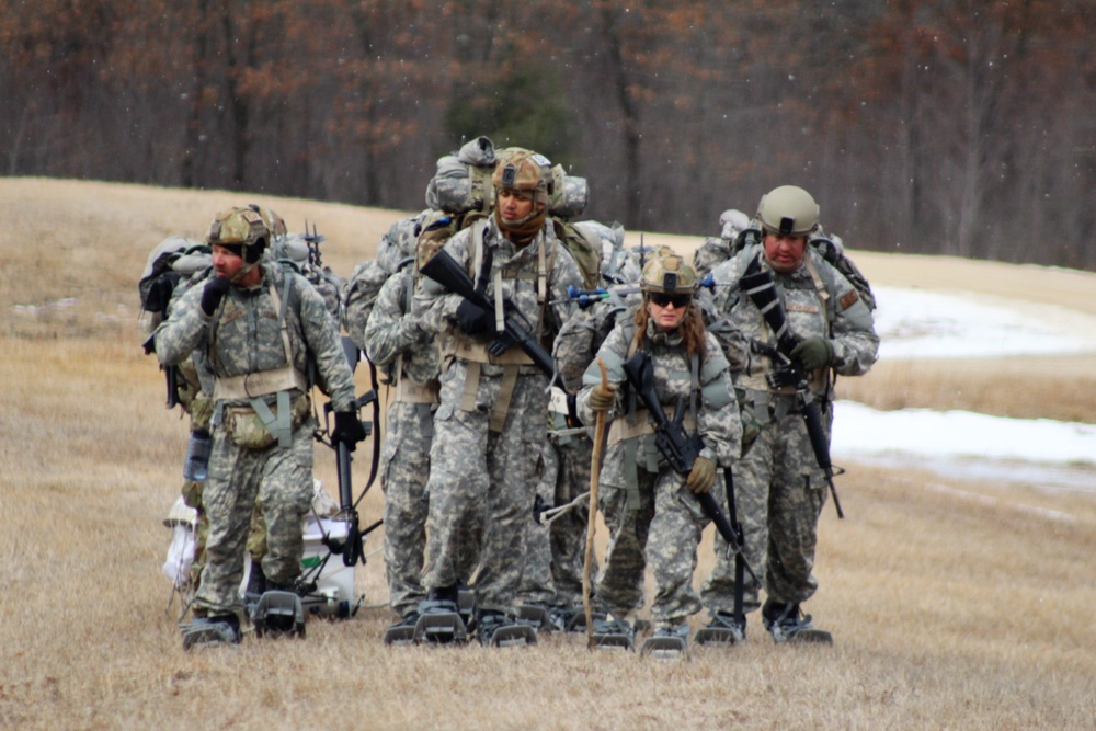 Fort McCoy Cold-Weather Operations Course students practice ahkio sled use