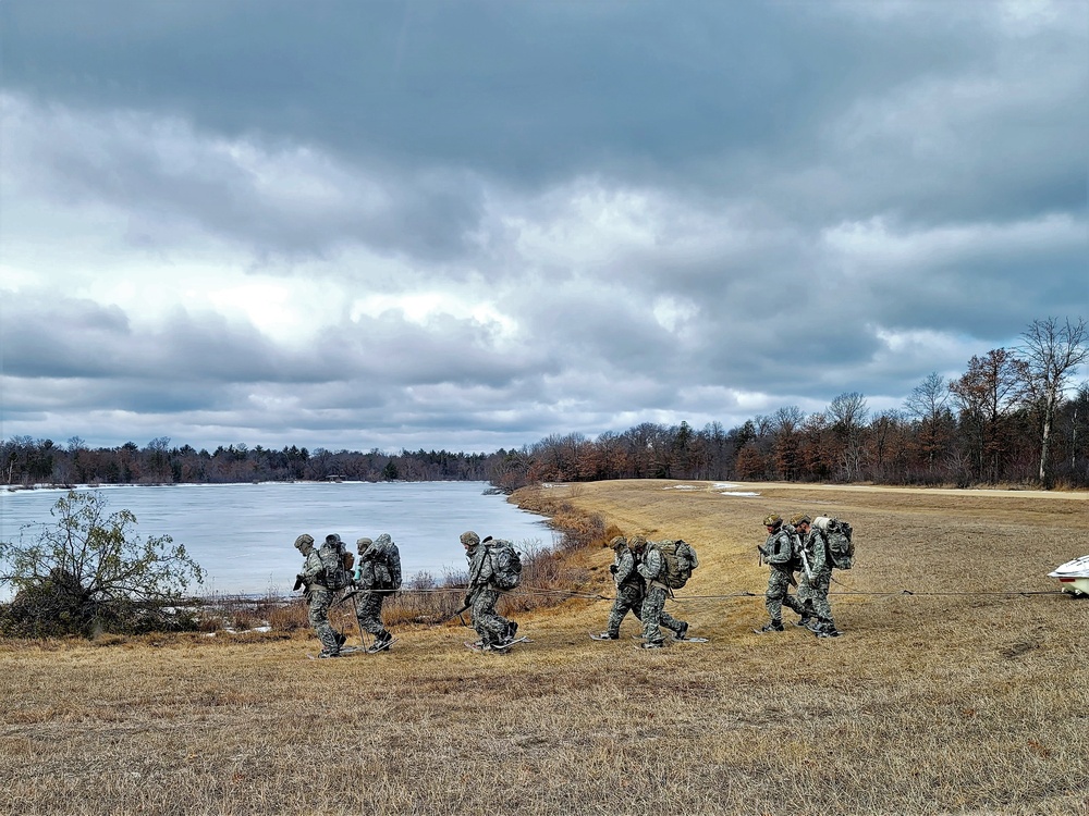 Fort McCoy Cold-Weather Operations Course students practice ahkio sled use