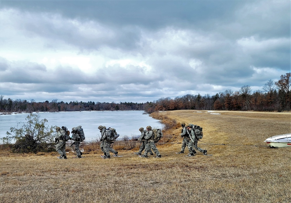 Fort McCoy Cold-Weather Operations Course students practice ahkio sled use