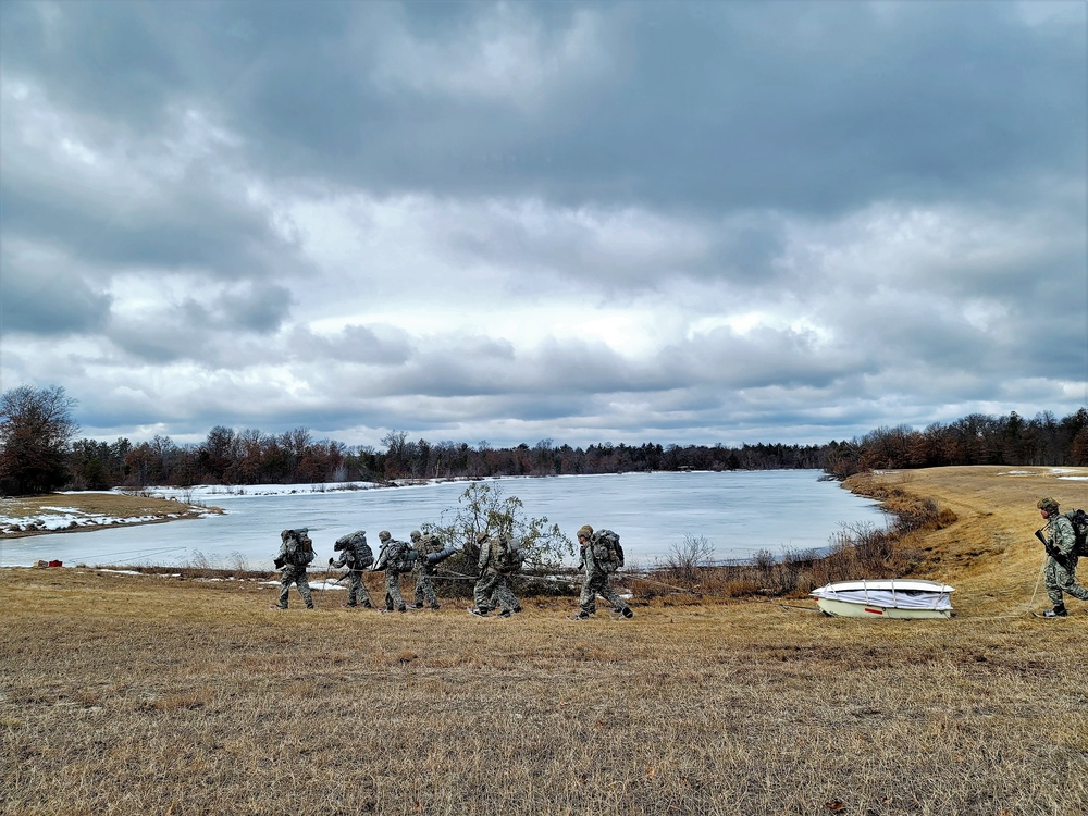 Fort McCoy Cold-Weather Operations Course students practice ahkio sled use