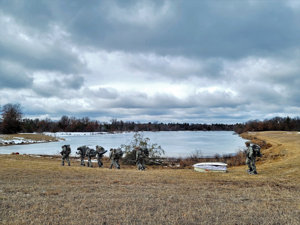 Fort McCoy Cold-Weather Operations Course students practice ahkio sled use