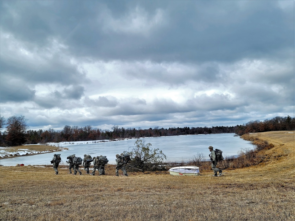 Fort McCoy Cold-Weather Operations Course students practice ahkio sled use