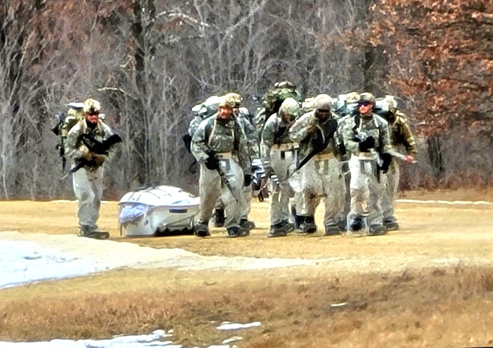 Fort McCoy Cold-Weather Operations Course students practice ahkio sled use