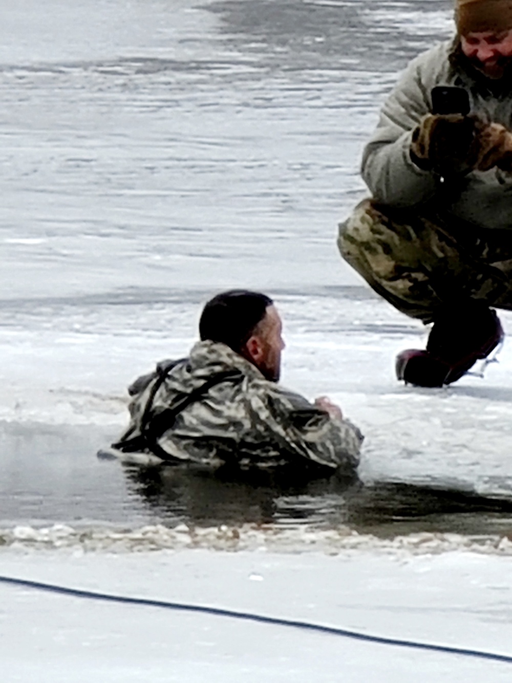 CWOC class 22-05 students jump in for cold-water immersion training at Fort McCoy