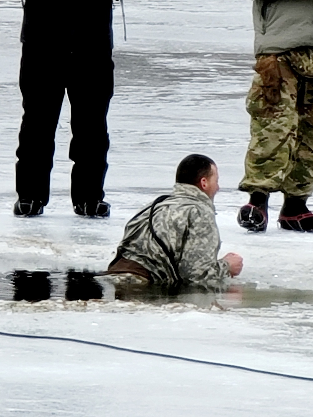 CWOC class 22-05 students jump in for cold-water immersion training at Fort McCoy