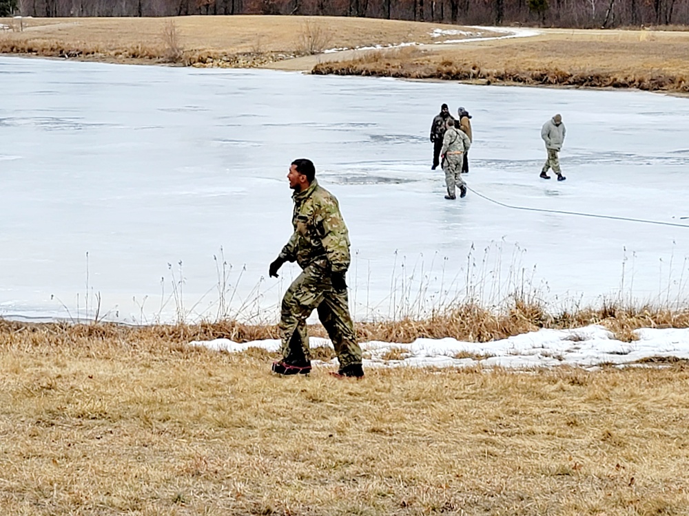 CWOC class 22-05 students jump in for cold-water immersion training at Fort McCoy