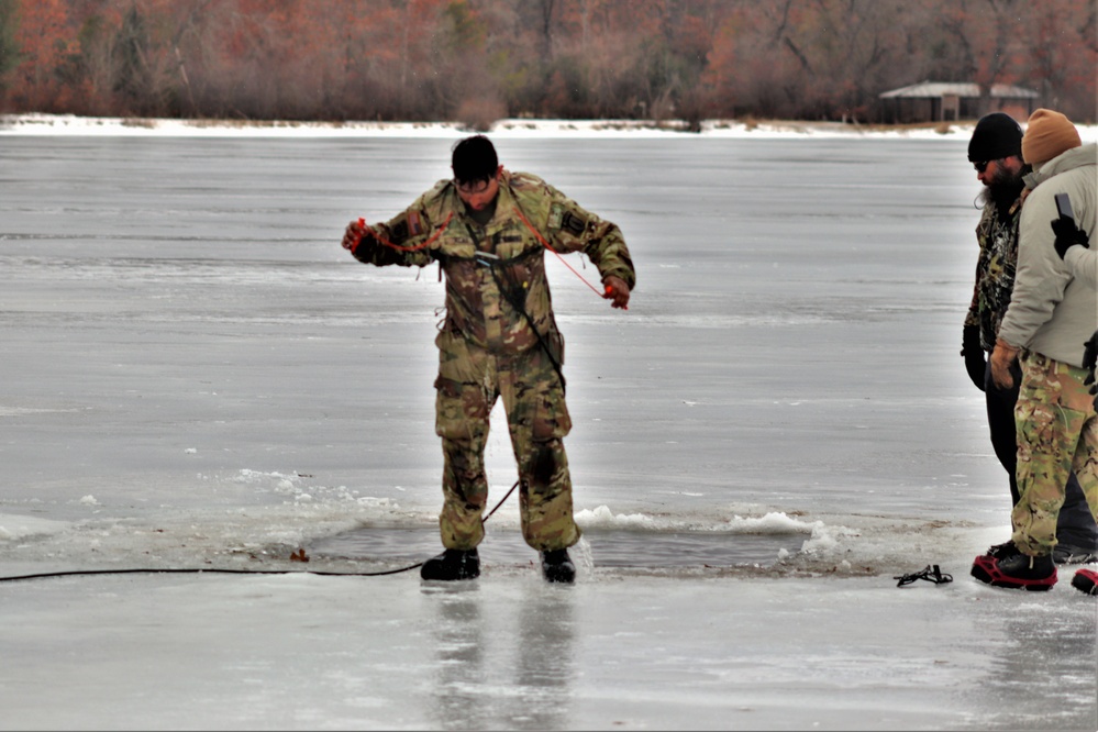 CWOC class 22-05 students jump in for cold-water immersion training at Fort McCoy