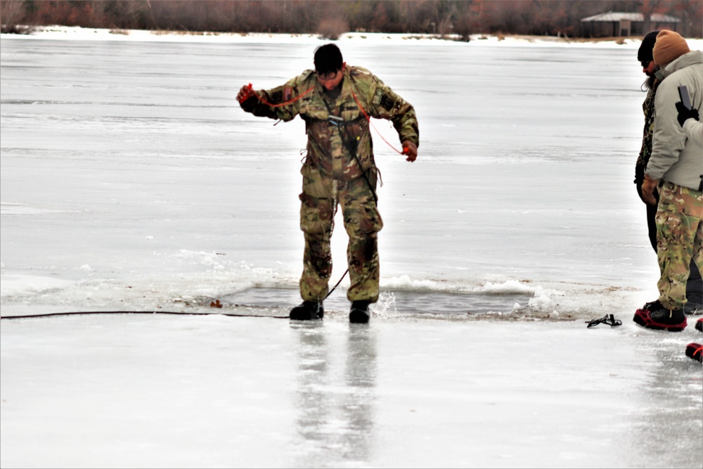 CWOC class 22-05 students jump in for cold-water immersion training at Fort McCoy