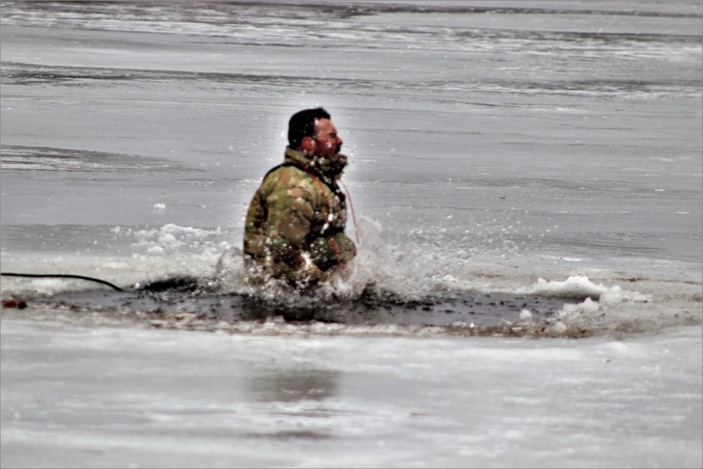 CWOC class 22-05 students jump in for cold-water immersion training at Fort McCoy