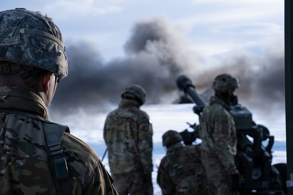 Spartan paratroopers conduct live-fire artillery training