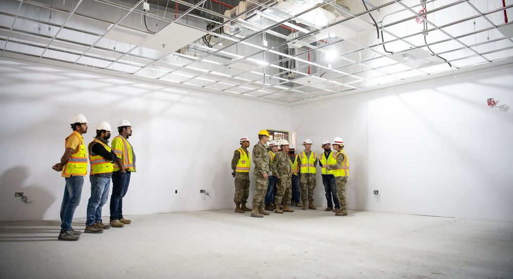 TAD commanding general views DFAC construction progress at Ali Al Salem Air Base