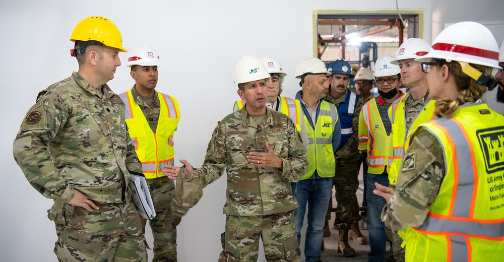 TAD commanding general views DFAC construction progress at Ali Al Salem Air Base