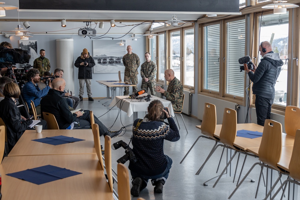 Commandant of the Marine Corps speaks to the press in Norway