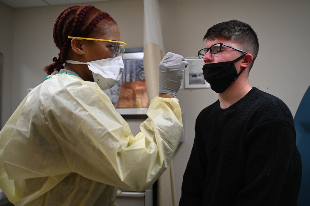 Langley medical technicians perform COVID-19 tests