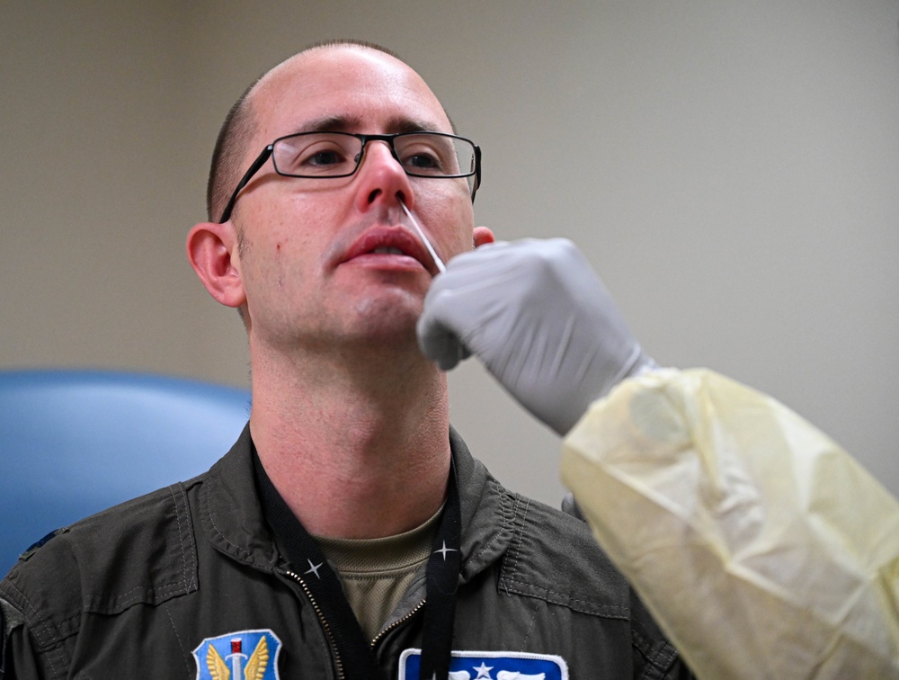 Langley medical technicians perform COVID-19 tests