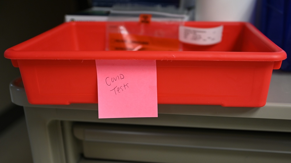 Langley medical technicians perform COVID-19 tests