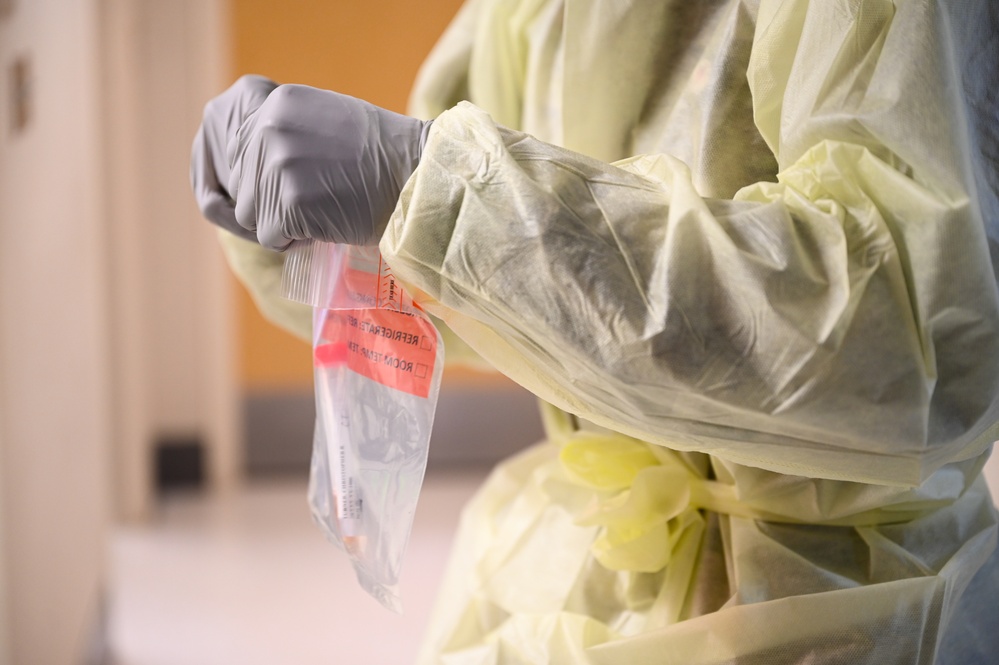 Langley medical technicians perform COVID-19 tests