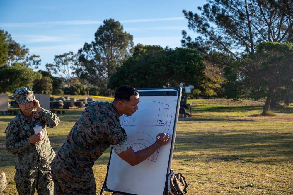 US Navy Seabees with NMCB-5 learn military tactics