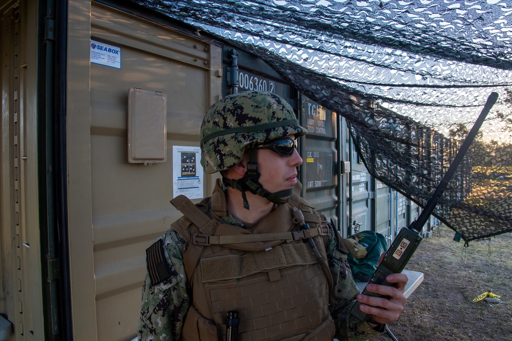 US Navy Seabees with NMCB-5 learn military tactics