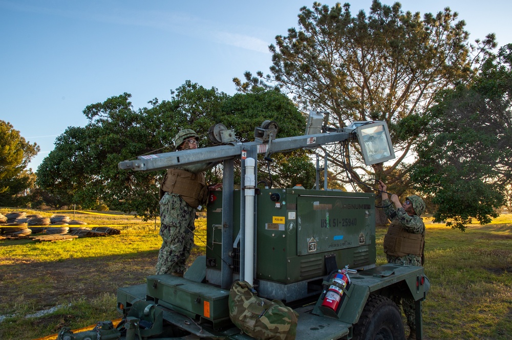 US Navy Seabees with NMCB-5 learn military tactics