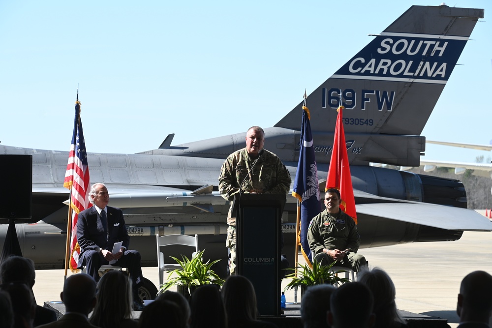 South Carolina Air National Guard press conference at Columbia Metropolitan Airport